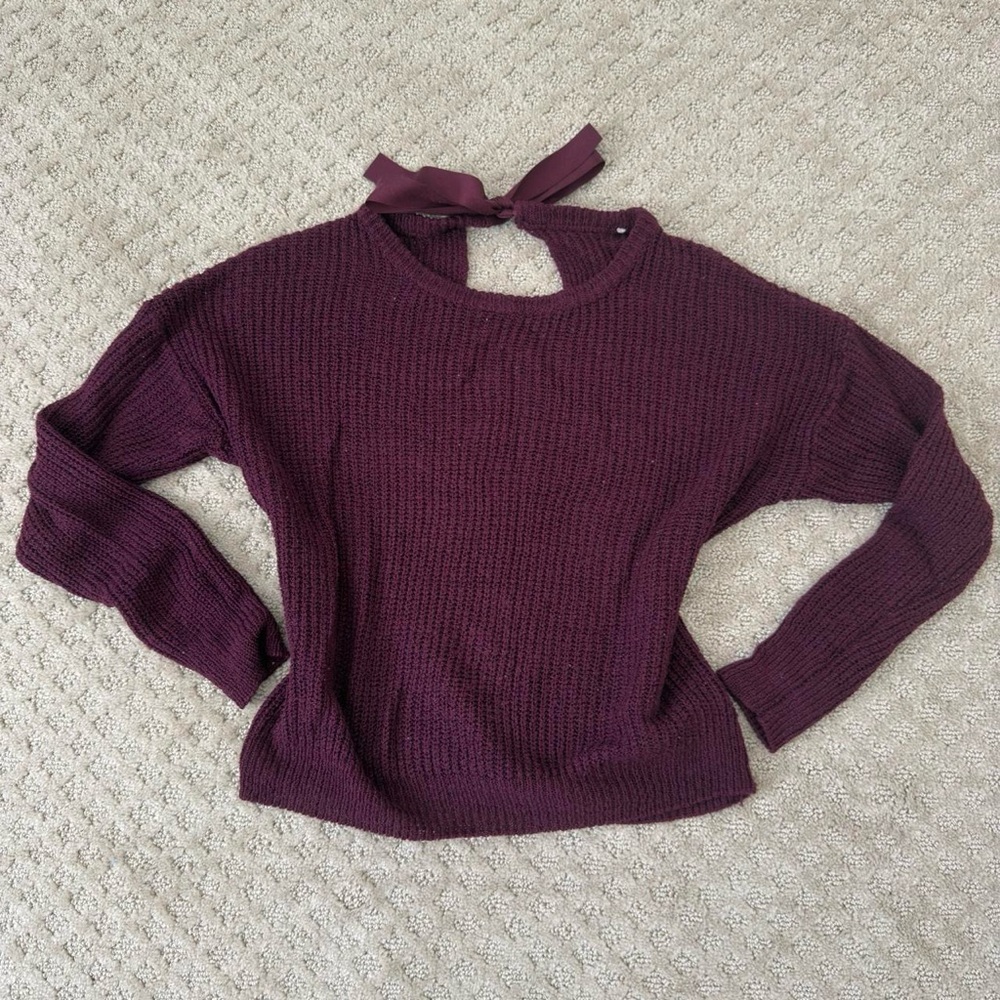 Elegant Plum Crew Neck Sweater